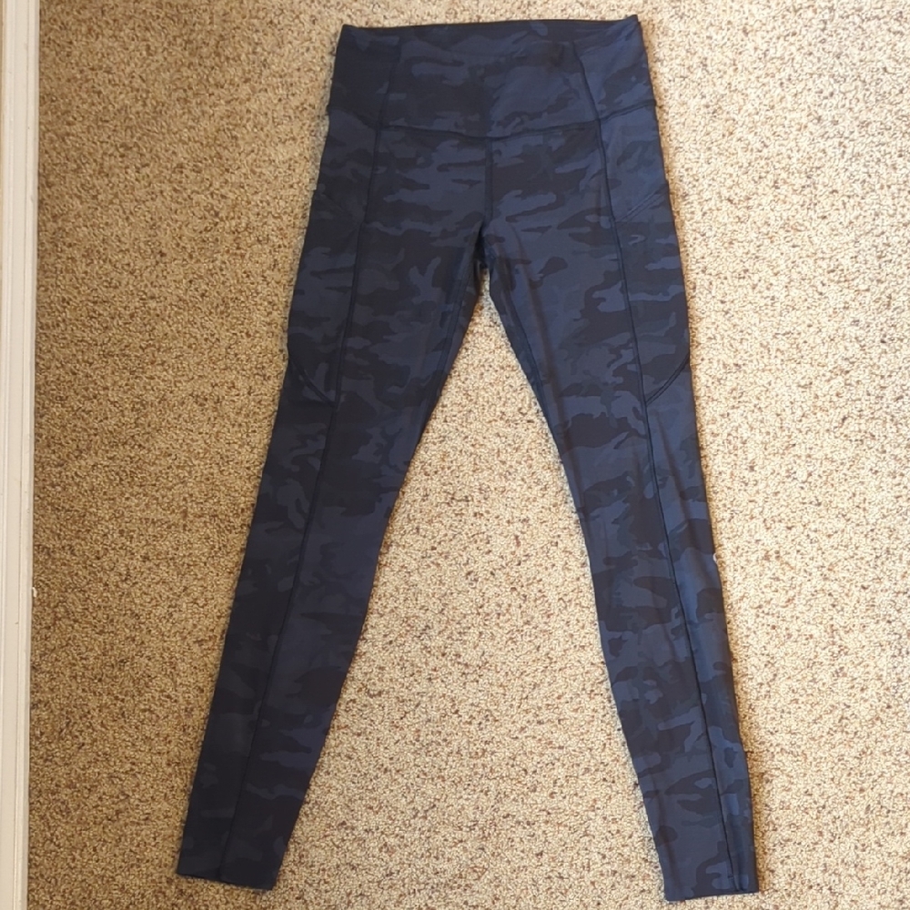 Lululemon Fast & Free Full Length Leggings Carbon Camo • Size 6